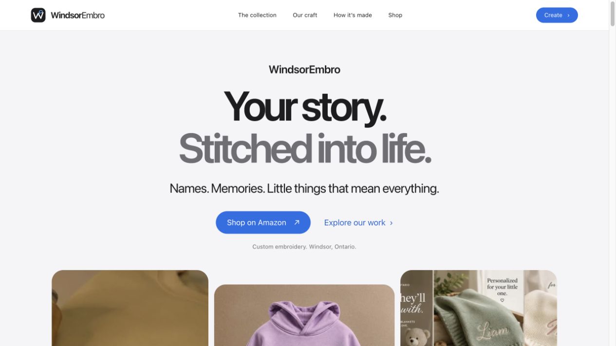 Windsor Embro public homepage preview